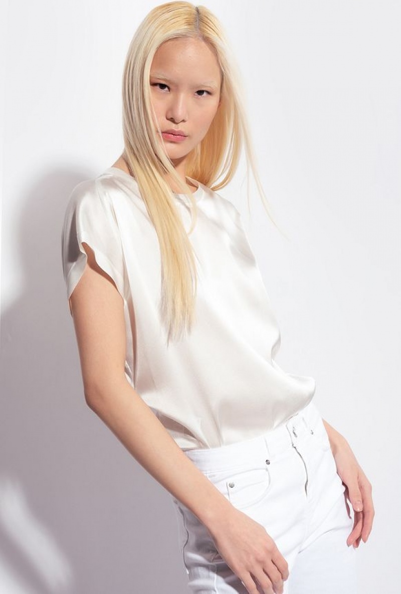 Pinko Stretch Satin Top SNOW WHITE | SN-PKO33189