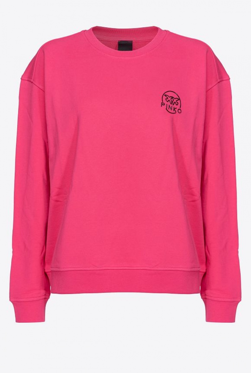 Pinko Sweatshirt With Glossy Love Birds Logo BEETROOT | SN-PKO33520