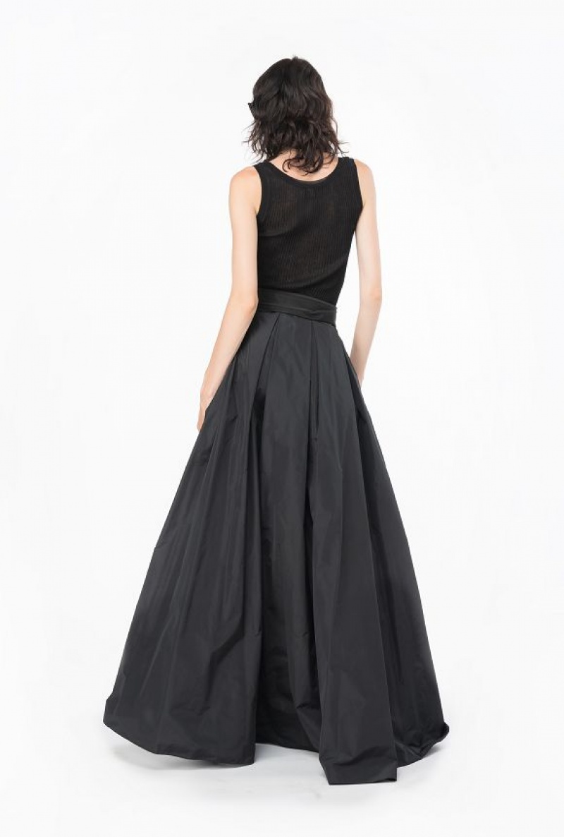 Pinko Taffeta Maxi-skirt LIMO BLACK | SN-PKO34092