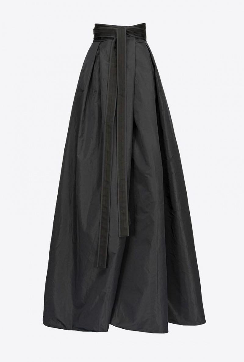 Pinko Taffeta Maxi-skirt LIMO BLACK | SN-PKO34092