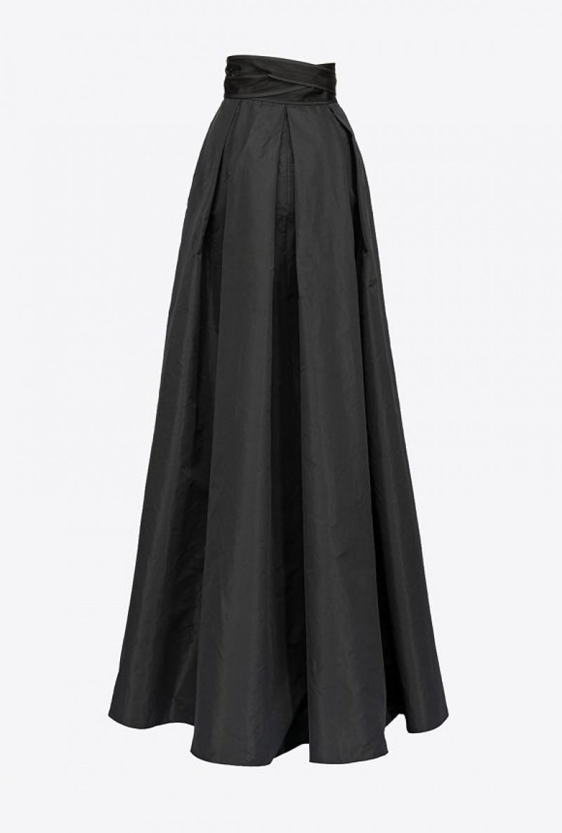 Pinko Taffeta Maxi-skirt LIMO BLACK | SN-PKO34092