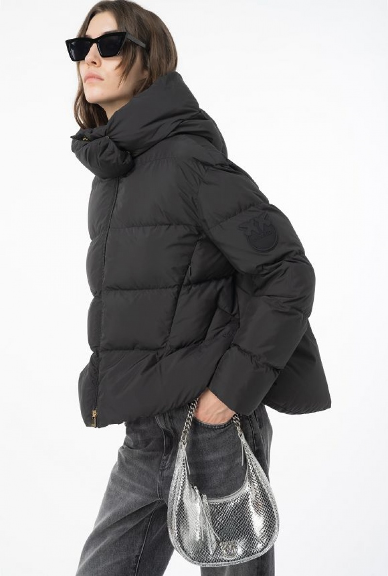 Pinko Technical Canvas Jacket With Hood LIMO BLACK | SN-PKO33640