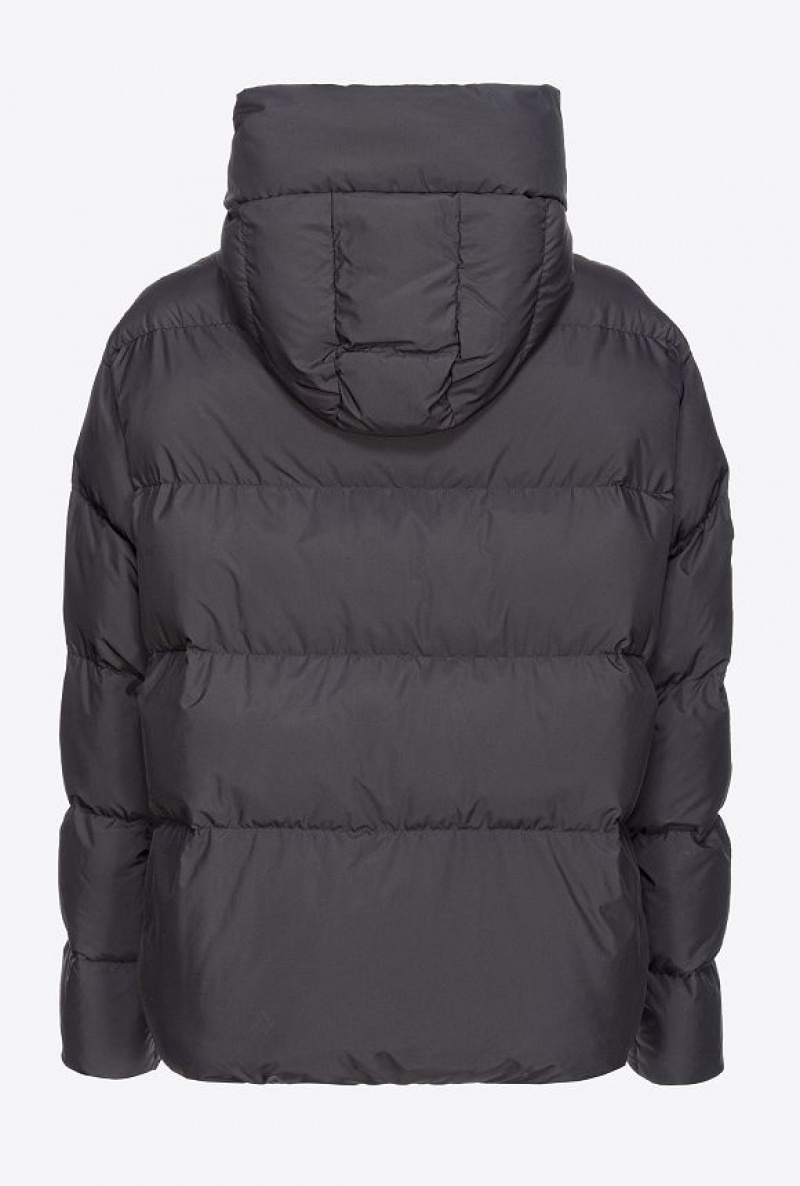 Pinko Technical Canvas Jacket With Hood LIMO BLACK | SN-PKO33640