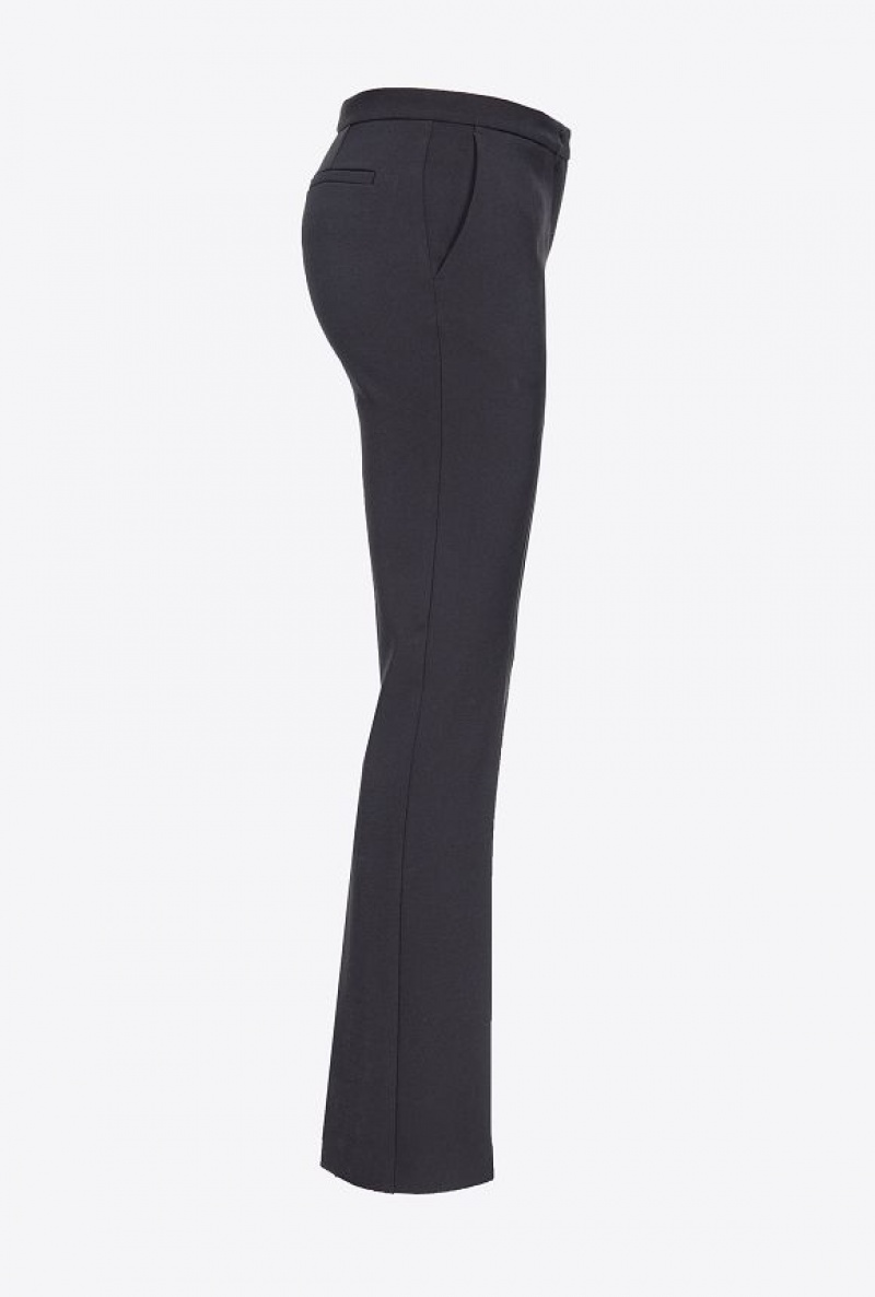 Pinko Technical Crepe Trousers LIMO BLACK | SN-PKO33688