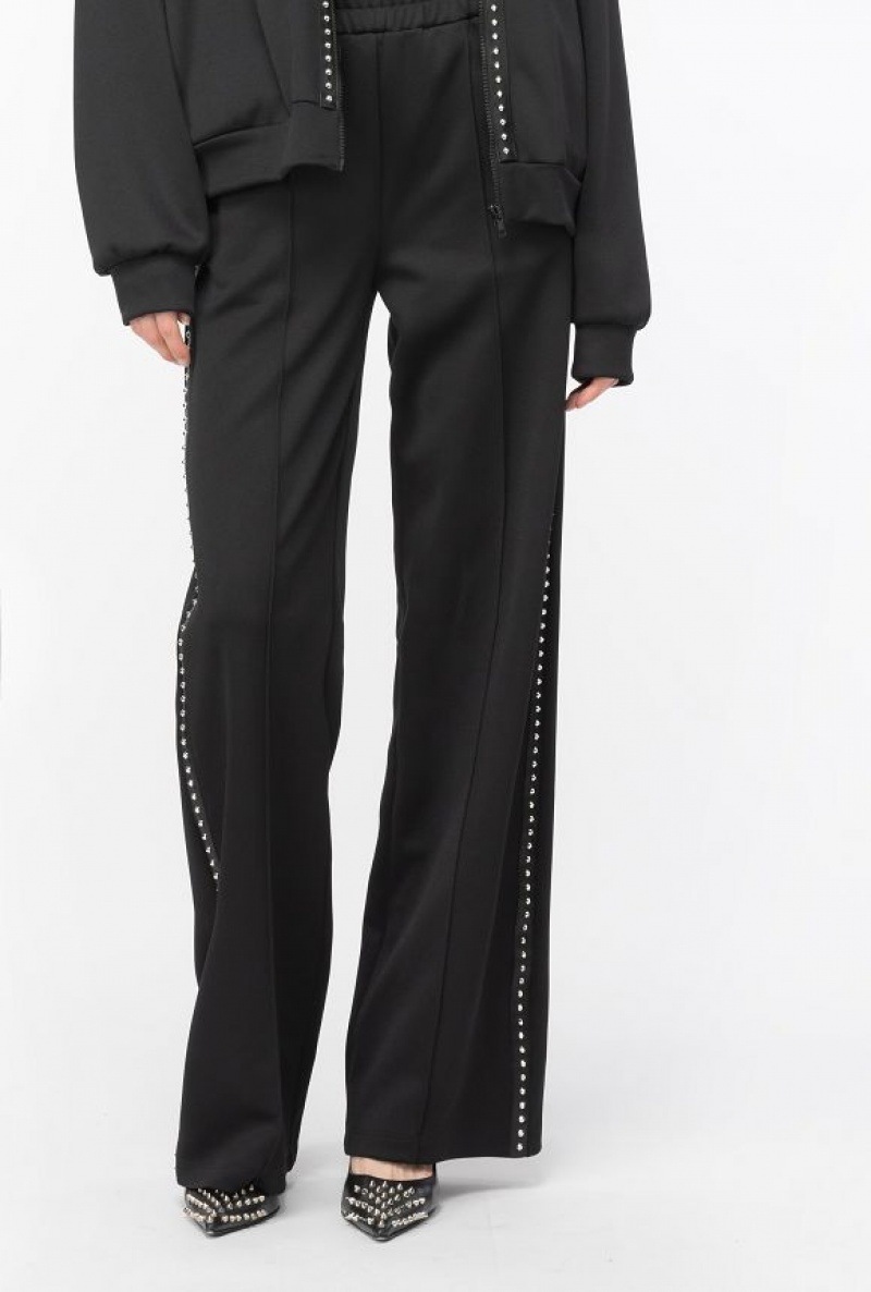 Pinko Technical Fabric Trousers With Studs LIMO BLACK | SN-PKO33732