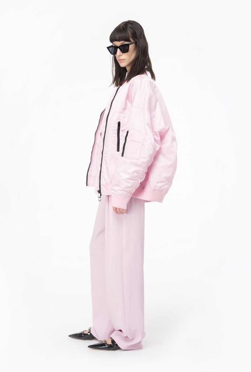 Pinko Technical Satin Bomber Jacket PINK SWEET LILAC | SN-PKO33571