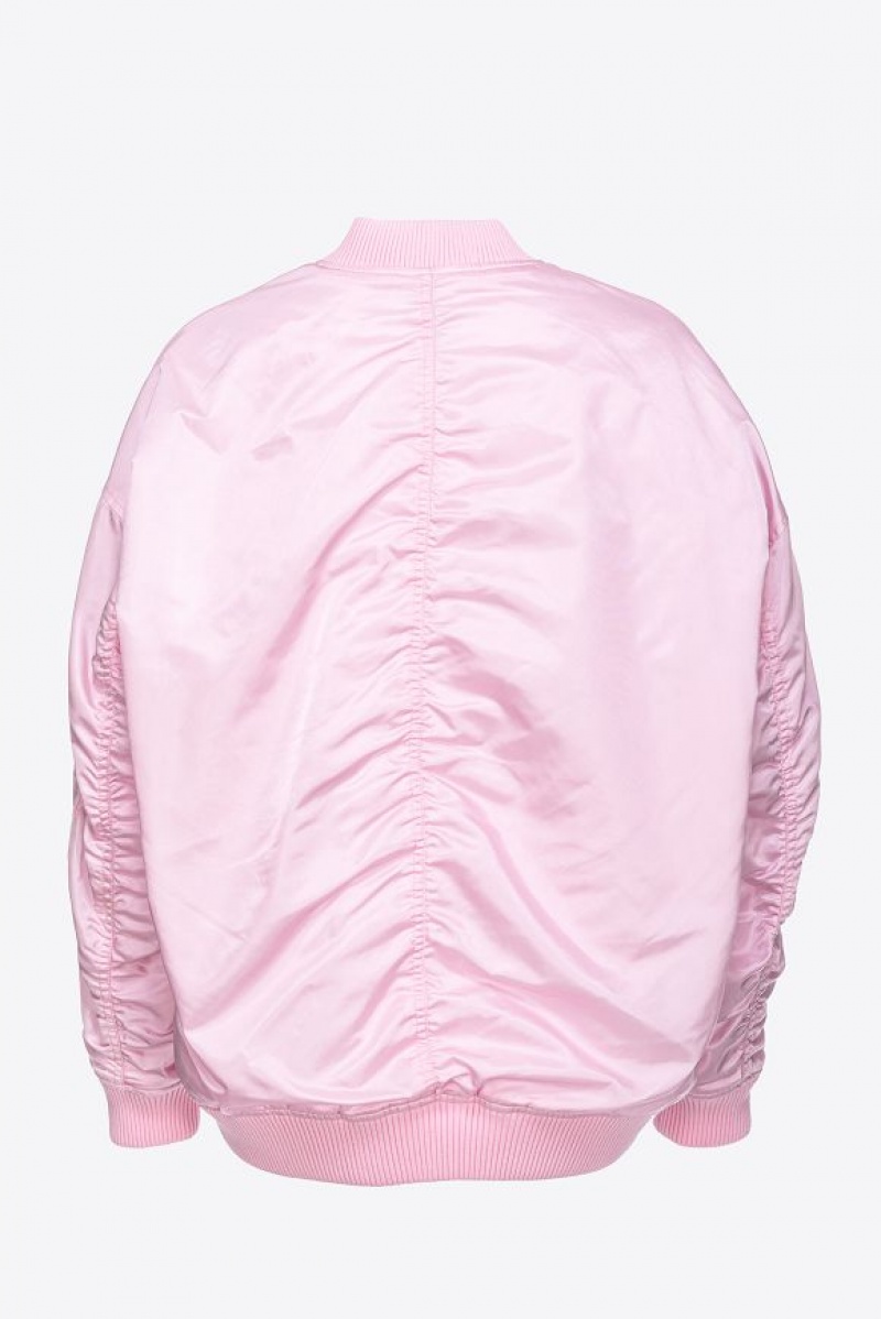 Pinko Technical Satin Bomber Jacket PINK SWEET LILAC | SN-PKO33571