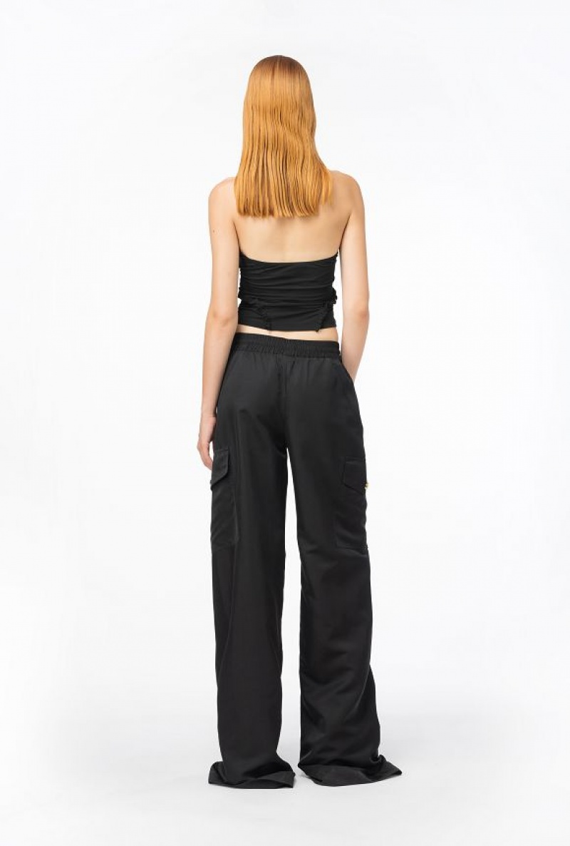 Pinko Technical Twill Cargo Trousers LIMO BLACK | SN-PKO33754