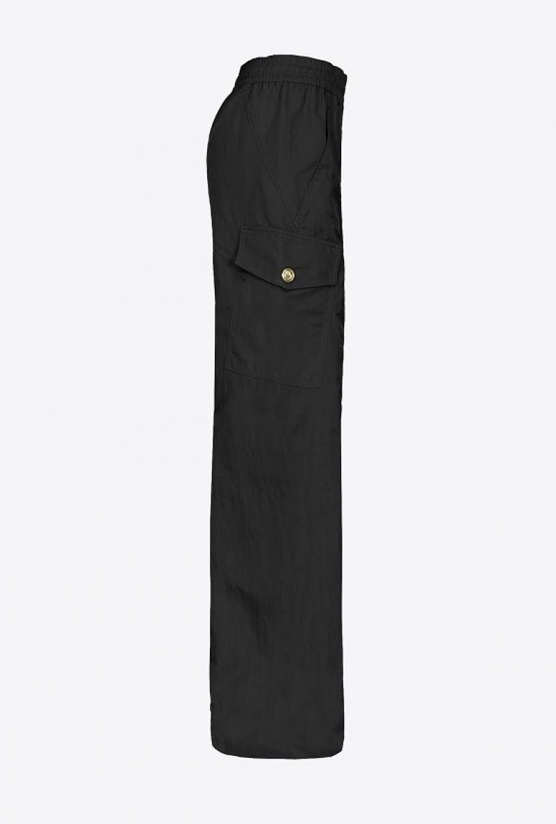 Pinko Technical Twill Cargo Trousers LIMO BLACK | SN-PKO33754