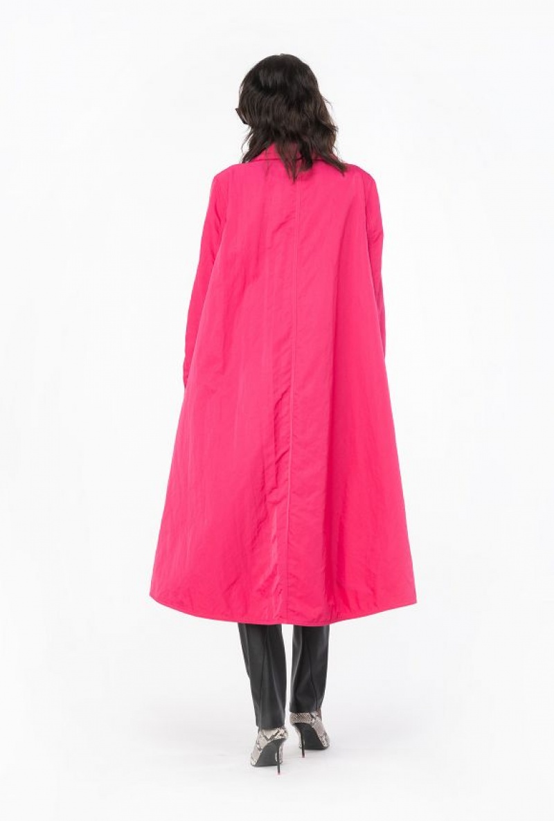 Pinko Technical Twill Parka With Flounce VENICE PINK | SN-PKO33608