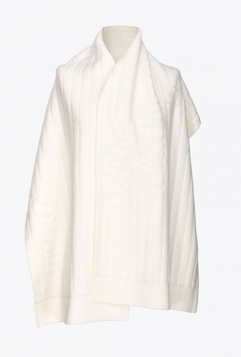 Pinko Terry-stitched Scarf VANILLA ICE-CREAM WHITE | SN-PKO34394