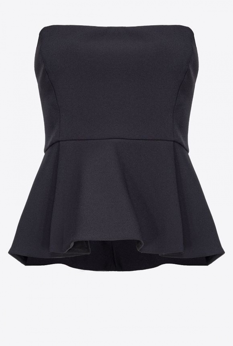 Pinko Top With Large Flounce At The Bottom LIMO BLACK | SN-PKO33335