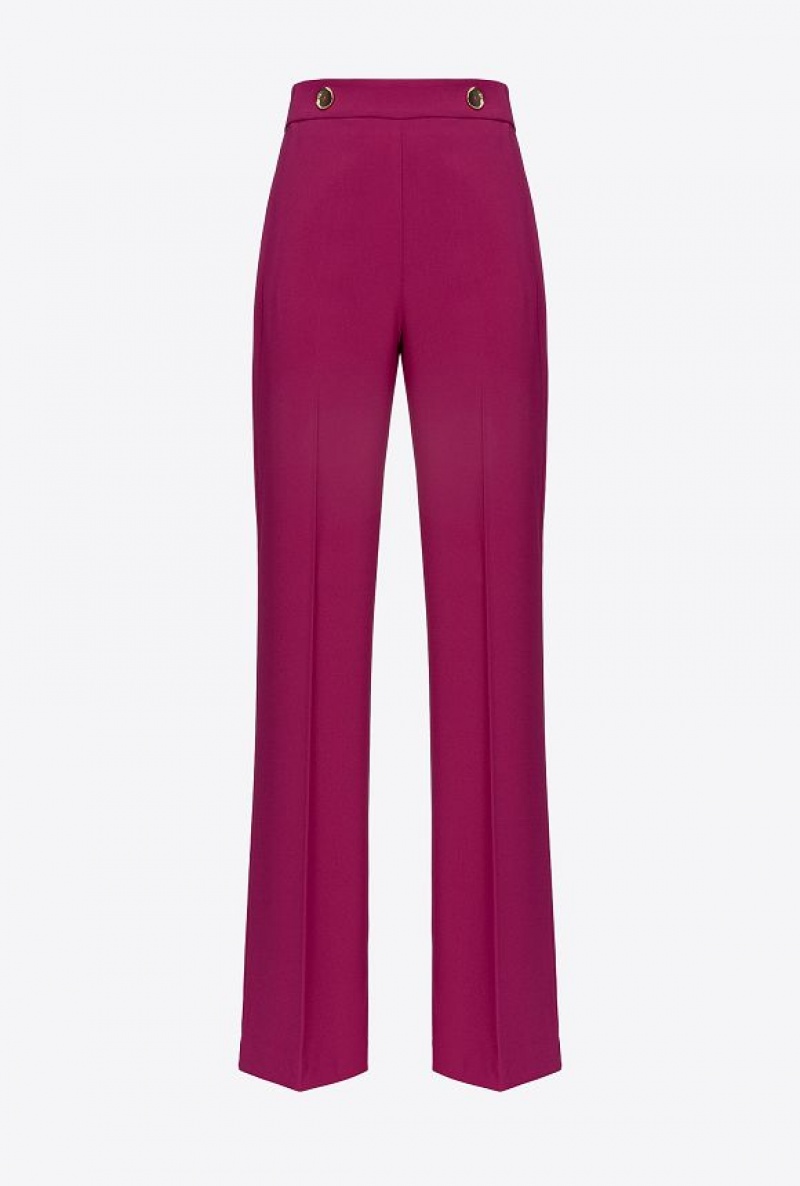 Pinko Trousers With Golden Buttons BOUGAINVILLEA PURPLE | SN-PKO33916