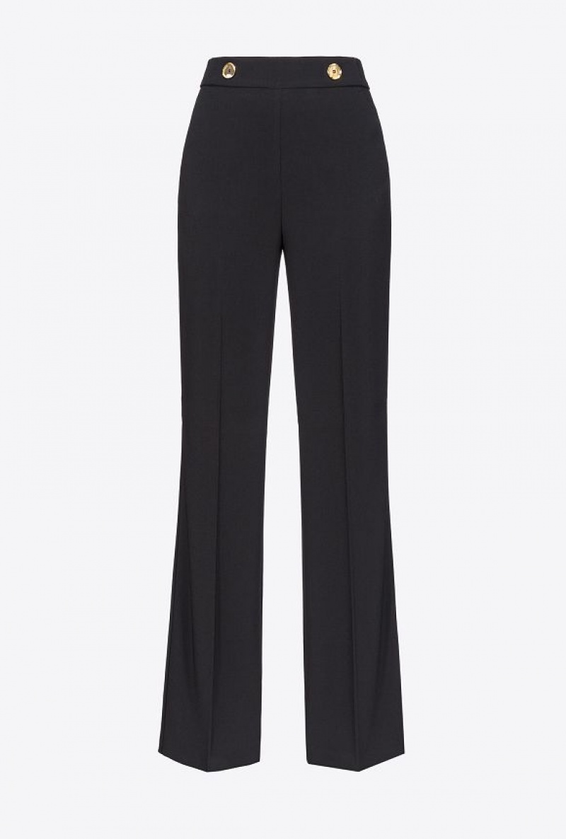 Pinko Trousers With Golden Buttons LIMO BLACK | SN-PKO33964