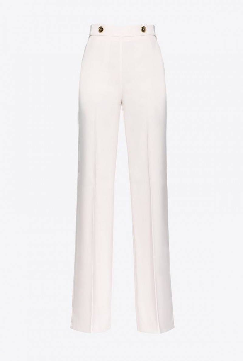 Pinko Trousers With Golden Buttons PASTEL PARCHMENT | SN-PKO33694