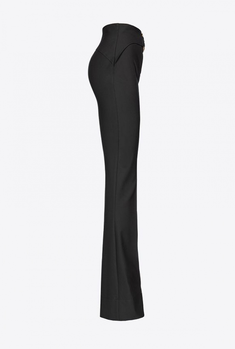 Pinko Trousers With Piercing Belt LIMO BLACK | SN-PKO33809