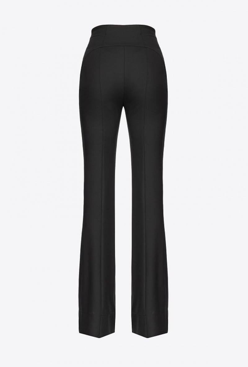 Pinko Trousers With Piercing Belt LIMO BLACK | SN-PKO33960