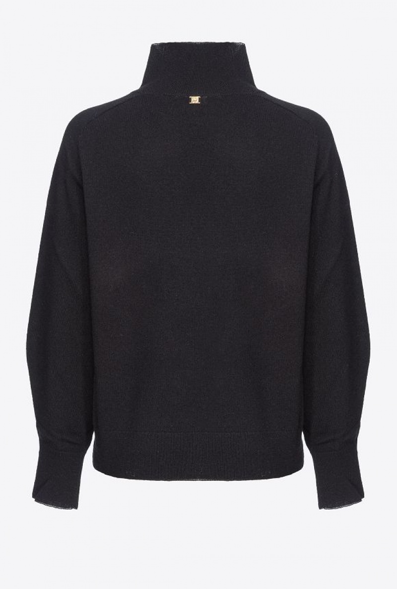 Pinko Turtleneck With Contrasting Edging LIMO BLACK | SN-PKO33435