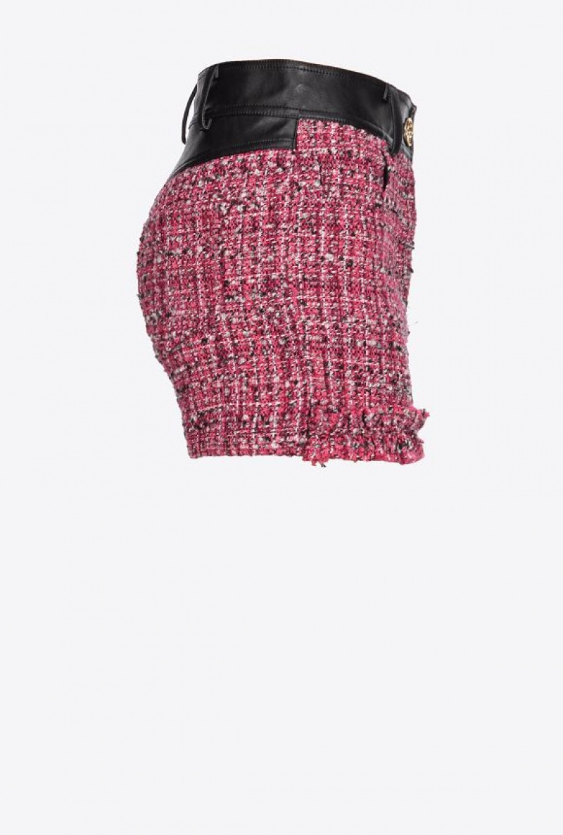 Pinko Tweed Shorts MULTICOLOUR - FUCHSIA/BLACK | SN-PKO33717