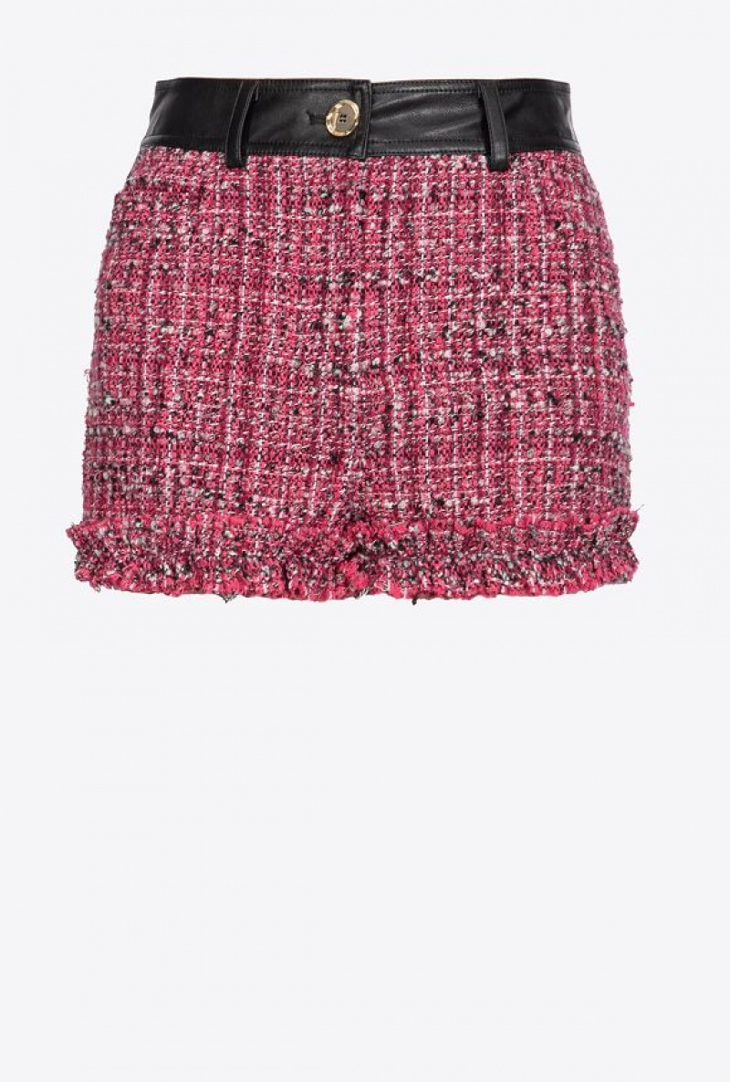 Pinko Tweed Shorts MULTICOLOUR - FUCHSIA/BLACK | SN-PKO33865