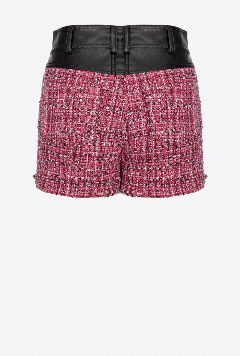 Pinko Tweed Shorts MULTICOLOUR - FUCHSIA/BLACK | SN-PKO33865