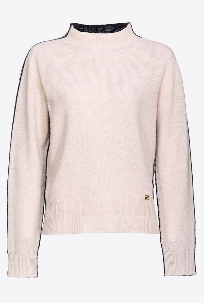 Pinko Two-tone Pullover BEIGE/BLACK | SN-PKO33539