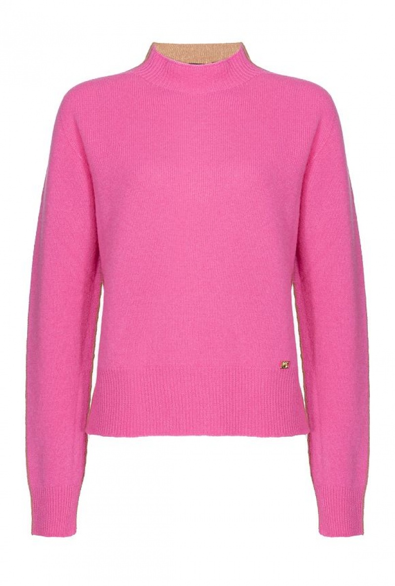 Pinko Two-tone Pullover MULTICOLOUR - FUCHSIA/SILVER | SN-PKO33517