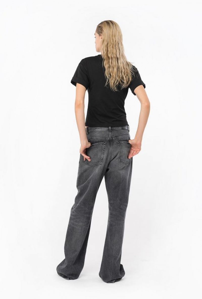 Pinko Wide-leg Black Denim Jeans DARK GREY DIRTY WASH | SN-PKO34032