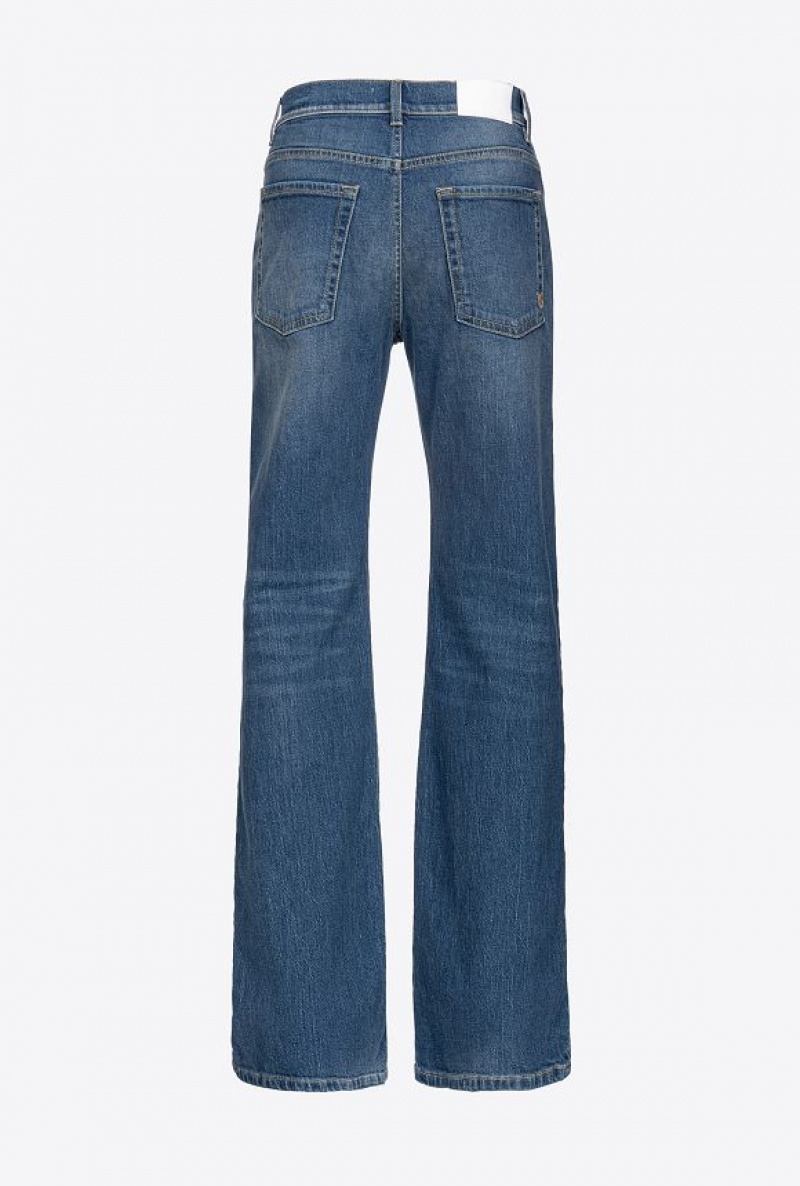 Pinko Wide-leg Comfort Denim Jeans MEDIUM LIGHT WASH | SN-PKO34033