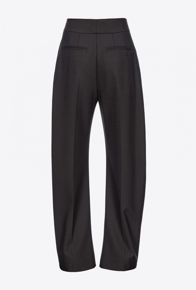 Pinko Wide-leg Trousers With Darts LIMO BLACK | SN-PKO33791