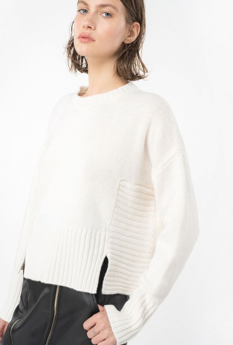 Pinko Wool And Cashmere Sweater VANILLA ICE-CREAM WHITE | SN-PKO33438