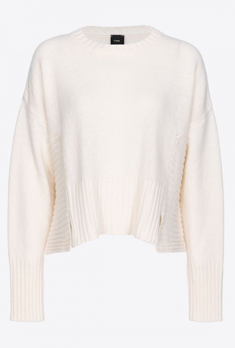 Pinko Wool And Cashmere Sweater VANILLA ICE-CREAM WHITE | SN-PKO33438