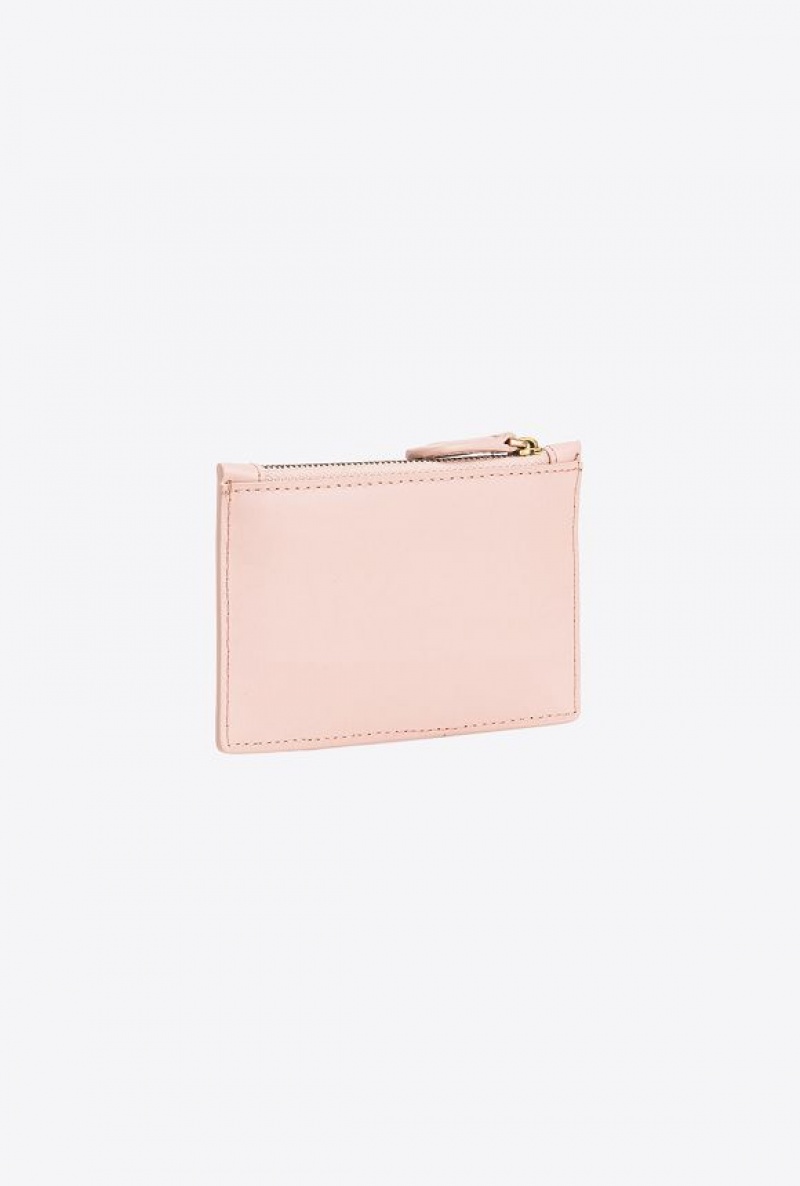 Pinko Zipped Card Holder PINK/DUSTY PINK-ANTIQUE GOLD | SN-PKO34308