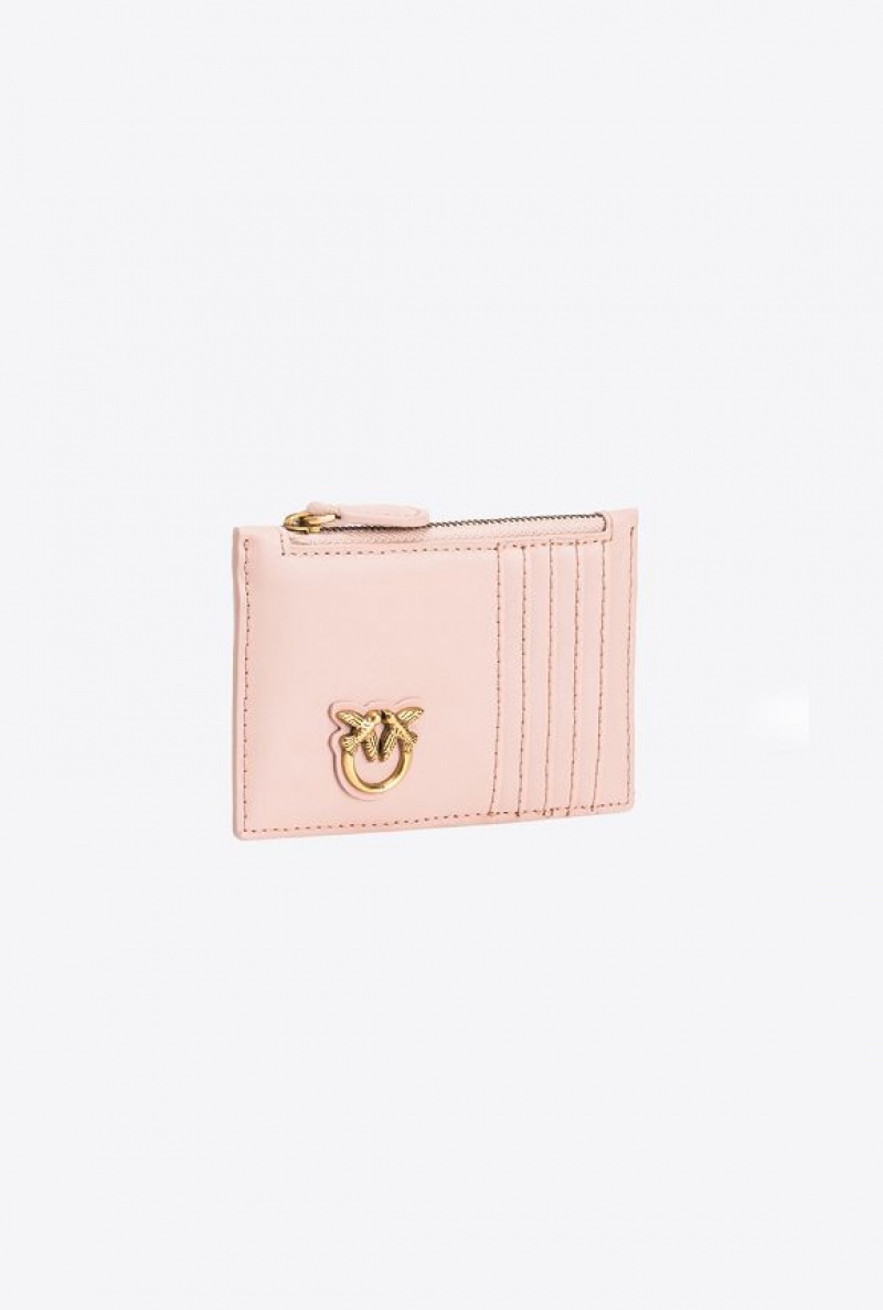 Pinko Zipped Card Holder PINK/DUSTY PINK-ANTIQUE GOLD | SN-PKO34308