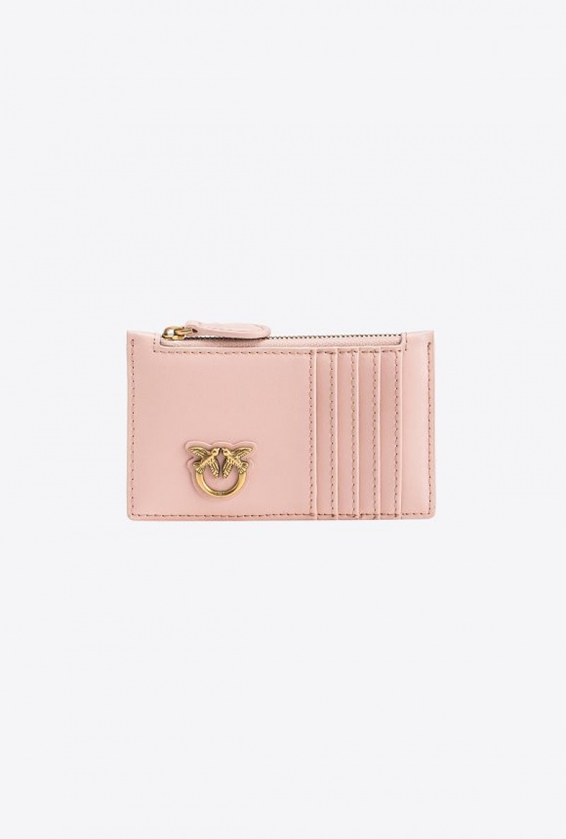 Pinko Zipped Card Holder PINK/DUSTY PINK-ANTIQUE GOLD | SN-PKO34308